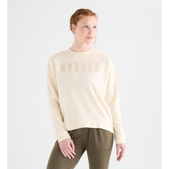 NOBULL Ivory‎ Crew Neck Sweatshirt Medium NEW with tags - Picture 1 of 10